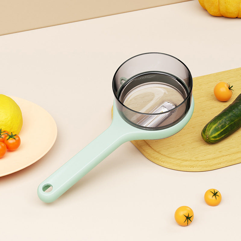 Storage Peeler with Container for Splash Prevention